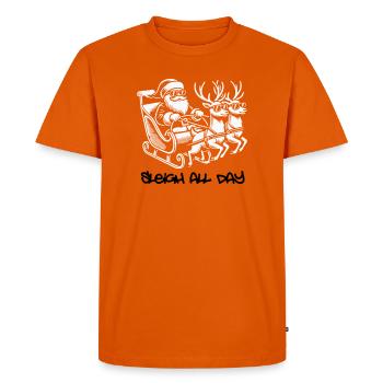 Cooler Santa – Sleigh All Day - Men's Premium Organic T-Shirt - orange  - Front - Nico (187cm)