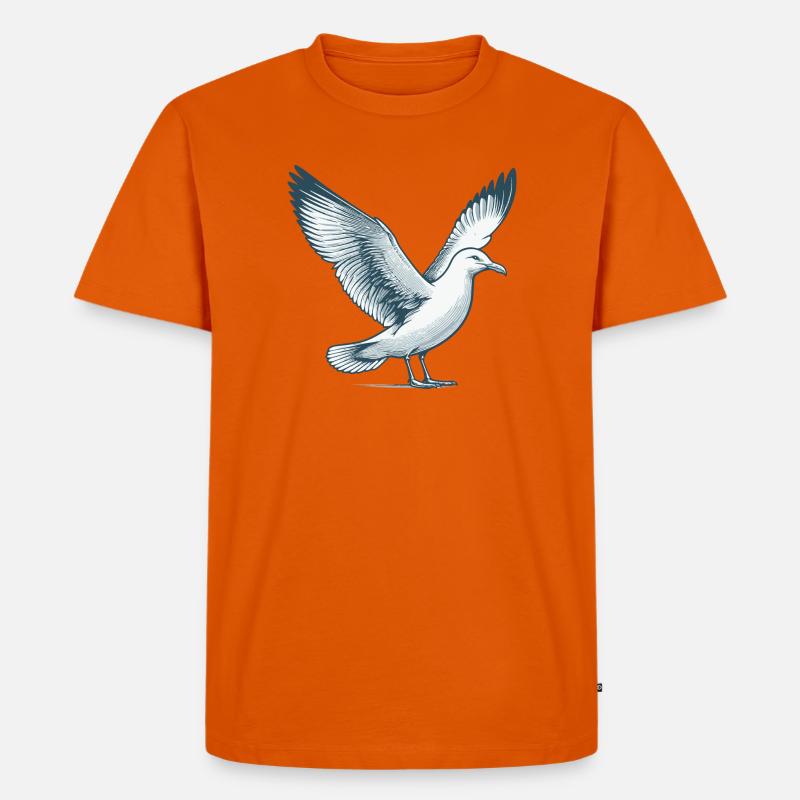 Möwe - Männer Premium Bio T-Shirt - Orange 