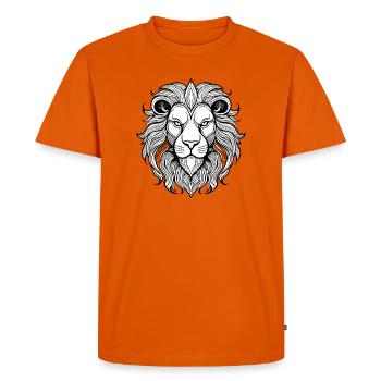 Roi des animaux Tête de Lion Design - T-shirt Premium bio Homme - orange  - Devant - Nico (187cm)