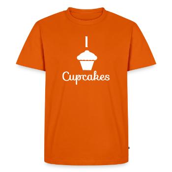 J’adore les cupcakes - T-shirt Premium bio Homme - orange  - Devant - Nico (187cm)