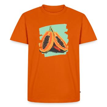 Papaya - Men's Premium Organic T-Shirt - orange  - Front - Nico (187cm)