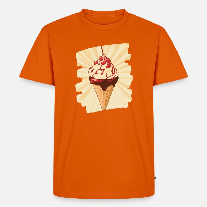 Eiscreme Eis - Männer Premium Bio T-Shirt - Orange