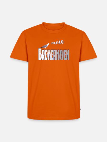 Bremerhaven Möwe & Moin Design - Männer Premium Bio T-Shirt - Orange