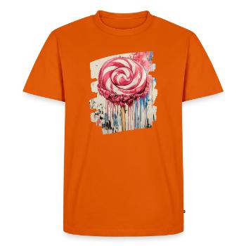 Sucette sucette bonbons bonbons - T-shirt Premium bio Homme - orange  - Devant - Nico (187cm)