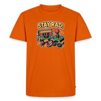 Stay Rad – Retro Vibes - T-shirt Premium bio Homme - orange  - Devant - Nico (187cm)