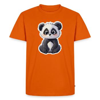 Ours panda mignon - T-shirt Premium bio Homme - orange  - Devant - Nico (187cm)
