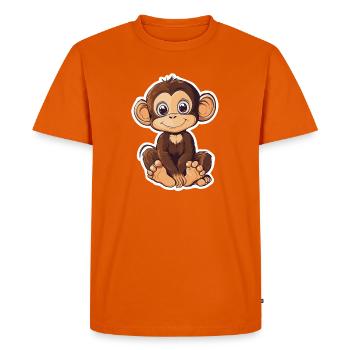 Singe mignon Singe mignon Cadeau pour les fans de singe - T-shirt Premium bio Homme - orange  - Devant - Nico (187cm)