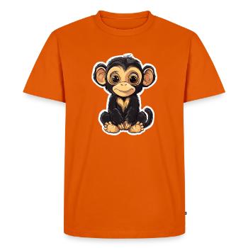 Singe mignon Singe mignon Cadeau pour les fans de singe - T-shirt Premium bio Homme - orange  - Devant - Nico (187cm)