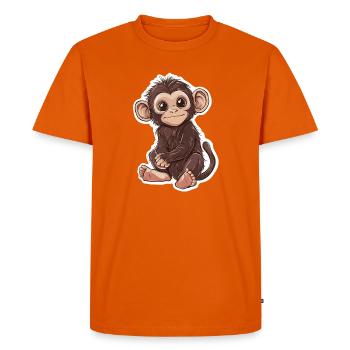 Singe mignon Singe mignon Cadeau pour les fans de singe - T-shirt Premium bio Homme - orange  - Devant - Nico (187cm)