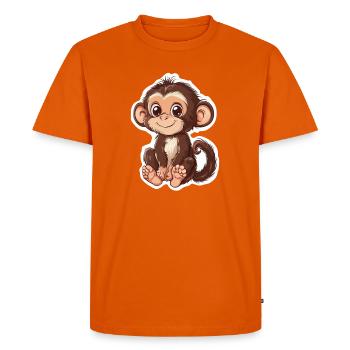 Singe Mignon Singe Cadeau pour les fans de Singe - T-shirt Premium bio Homme - orange  - Devant - Nico (187cm)