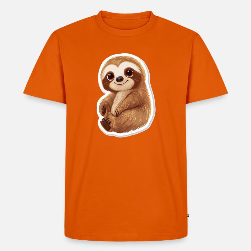 Faultier - Männer Premium Bio T-Shirt - Orange 