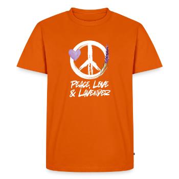 Love, Peace & Lavender - Men's Premium Organic T-Shirt - orange  - Front - Nico (187cm)