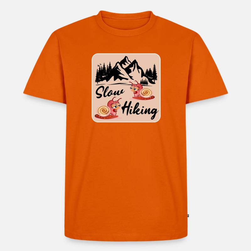 LANGSAM WANDERNDES PAAR SCHNECKE - Männer Premium Bio T-Shirt - Orange 
