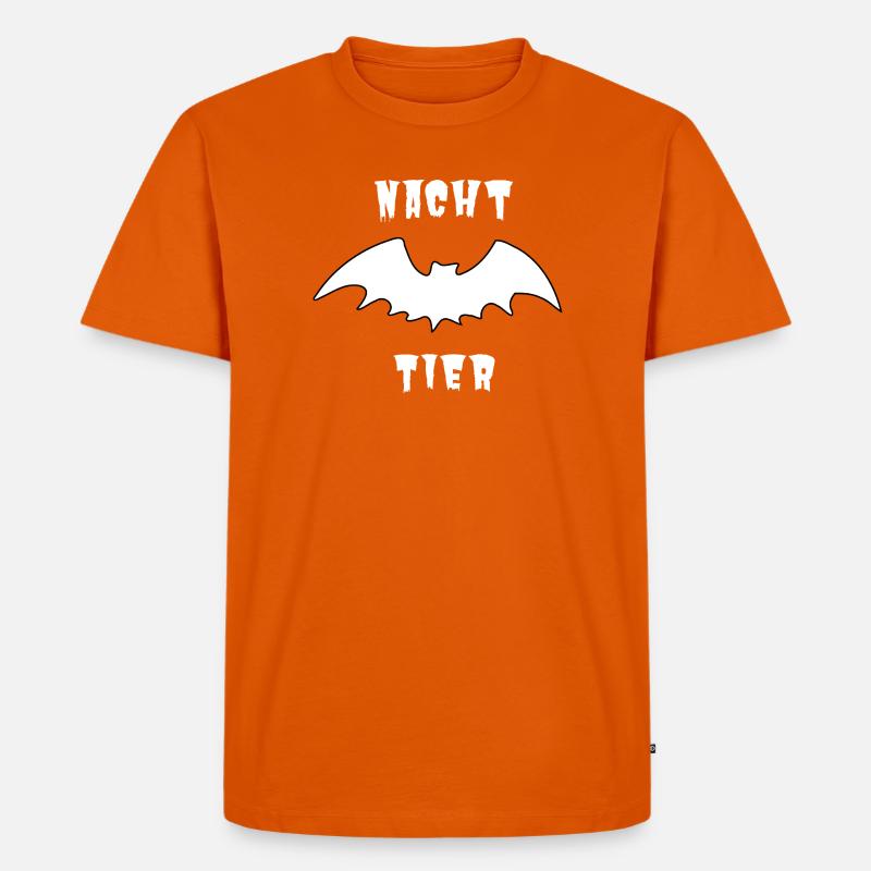 Nachttier_Weis_1 - Männer Premium Bio T-Shirt - Orange 