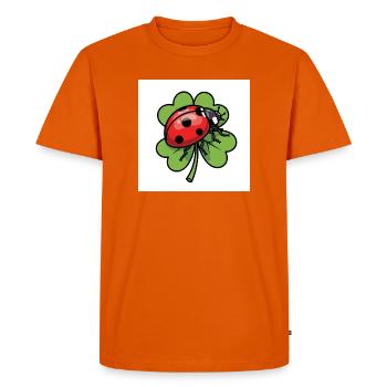 Shamrock with ladybug design - Men's Premium Organic T-Shirt - orange  - Front - Nico (187cm)