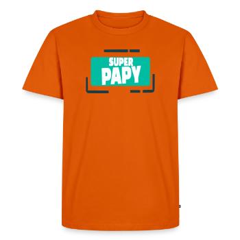 Super Grandpa Colorful Illustration - Men's Premium Organic T-Shirt - orange  - Front - Nico (187cm)