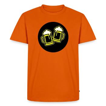 Beer Toast Symbol Beer Mug - Men's Premium Organic T-Shirt - orange  - Front - Nico (187cm)