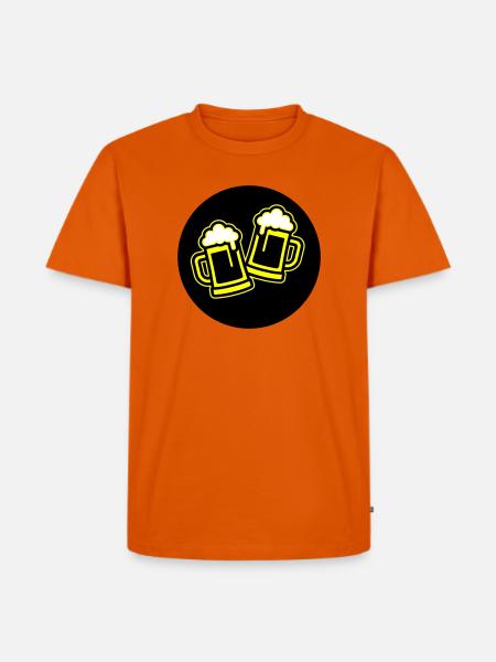 Bier Anstoßen Symbol Bierkrug - Männer Premium Bio T-Shirt - Orange