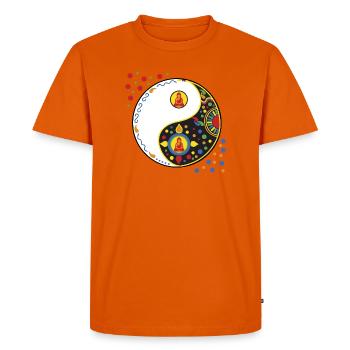 Yin Yang Tao avec Bouddha - T-shirt Premium bio Homme - orange  - Devant - Nico (187cm)