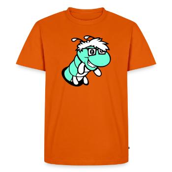 chenille nerd regarde trou geek ver lunettes à monture d'écaille intelligent - T-shirt Premium bio Homme - orange  - Devant - Nico (187cm)
