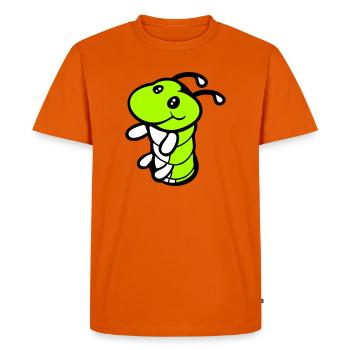 Chenille Trou Inférieur Mignon Sourires Amical Heureux - T-shirt Premium bio Homme - orange  - Devant - Nico (187cm)