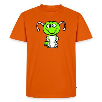 Chenille amicale douce et adorable sourit joyeuse bande dessinée - T-shirt Premium bio Homme - orange  - Devant - Nico (187cm)