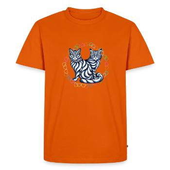 Retro Cats Cat 60s - Men's Premium Organic T-Shirt - orange  - Front - Nico (187cm)