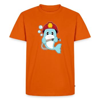 dauphin pompier tuyau d'incendie pompiers - T-shirt Premium bio Homme - orange  - Devant - Nico (187cm)