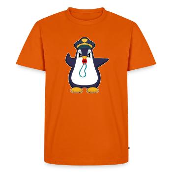 penguin policeman whistle police - Men's Premium Organic T-Shirt - orange  - Front - Nico (187cm)