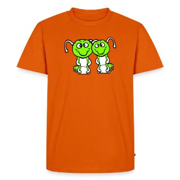 2 chenilles mignonnes deux amis cher couple amoureux - T-shirt Premium bio Homme - orange  - Devant - Nico (187cm)