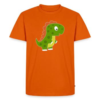 Dinosaure ludique avec dos coloré - T-shirt Premium bio Homme - orange  - Devant - Nico (187cm)
