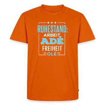 Retraite Adieu Travail Liberté Olé Pension Pension - T-shirt Premium bio Homme - orange  - Devant - Nico (187cm)