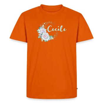 Pour Cécile - T-shirt Premium bio Homme - orange  - Devant - Nico (187cm)