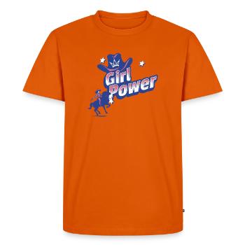 Girl Power - western bleu - T-shirt Premium bio Homme - orange  - Devant - Nico (187cm)