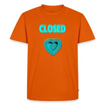 Coeur néon t'aime chagrin d'amour fermé - T-shirt Premium bio Homme - orange  - Devant - Nico (187cm)