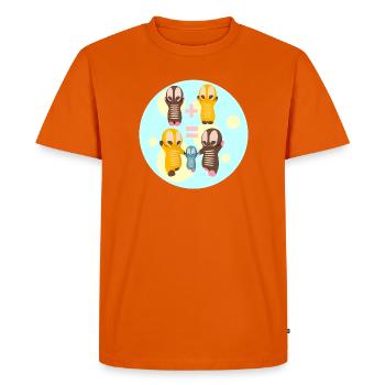 Cute Kawaii Figures Family - Men's Premium Organic T-Shirt - orange  - Front - Nico (187cm)