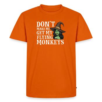 Ne me faites pas prendre mes singes volants - Halloween - T-shirt Premium bio Homme - orange  - Devant - Nico (187cm)
