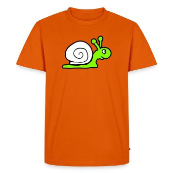 coquille d’escargot mignon mignon heureux cool - T-shirt Premium bio Homme - orange  - Devant - Nico (187cm)