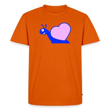 Snail Heart Snail Shell Cute Love Romantic - Men's Premium Organic T-Shirt - orange  - Front - Nico (187cm)