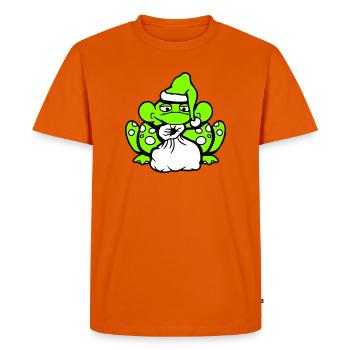 Grenouille Père Noël Père Noël Chapeau Cadeau - T-shirt Premium bio Homme - orange  - Devant - Nico (187cm)