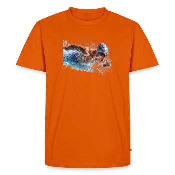 Sports nautiques Splash Natation - T-shirt Premium bio Homme - orange  - Devant - Nico (187cm)