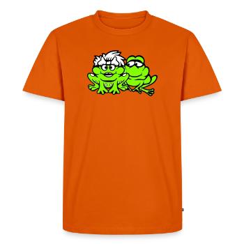 2 grenouilles couple femme homme crapaud drôle amoureux - T-shirt Premium bio Homme - orange  - Devant - Nico (187cm)