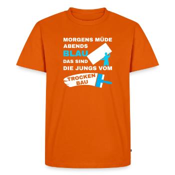 Cloisons sèches Cloisons sèches Poseur de cloisons sèches Dire - T-shirt Premium bio Homme - orange  - Devant - Nico (187cm)