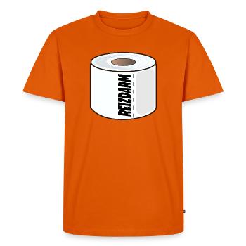 REIZDARM KLOPAPIER VERDAUUNG - Männer Premium Bio T-Shirt - Orange  - Vorne - Nico (187cm)
