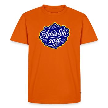 Après-ski 2026 - T-shirt Premium bio Homme - orange  - Devant - Nico (187cm)
