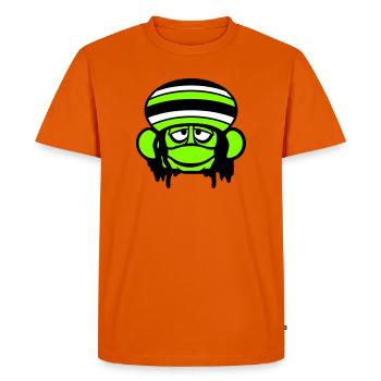 grenouille Reggae musique Rasta cheveux chapeau Jamaïque Fun - T-shirt Premium bio Homme - orange  - Devant - Nico (187cm)
