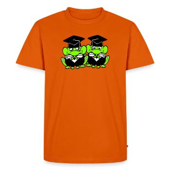 2 grenouilles diplômées du lycée - T-shirt Premium bio Homme - orange  - Devant - Nico (187cm)
