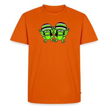 2 grenouilles Reggae Music Rasta Hair Hat Jamaïque - T-shirt Premium bio Homme - orange  - Devant - Nico (187cm)