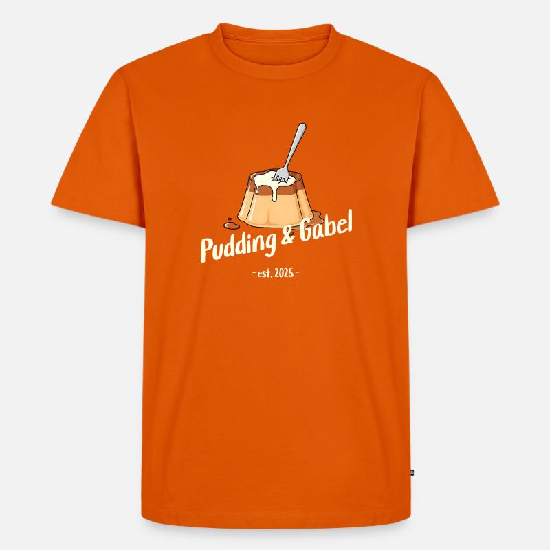 Pudding und Gabel - Est. 2025 - Männer Premium Bio T-Shirt - Orange 