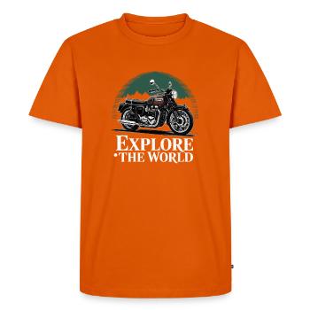 Adventure Ride - Men's Premium Organic T-Shirt - orange  - Front - Nico (187cm)
